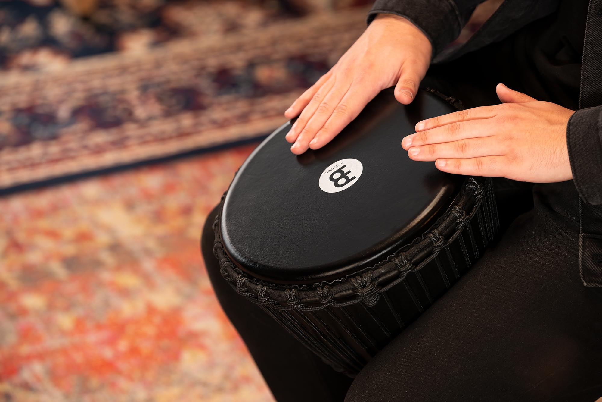 Meinl Percussion Travel Series - Djembe in Pelle di Capra, 10" (25 cm), Colore: Nero