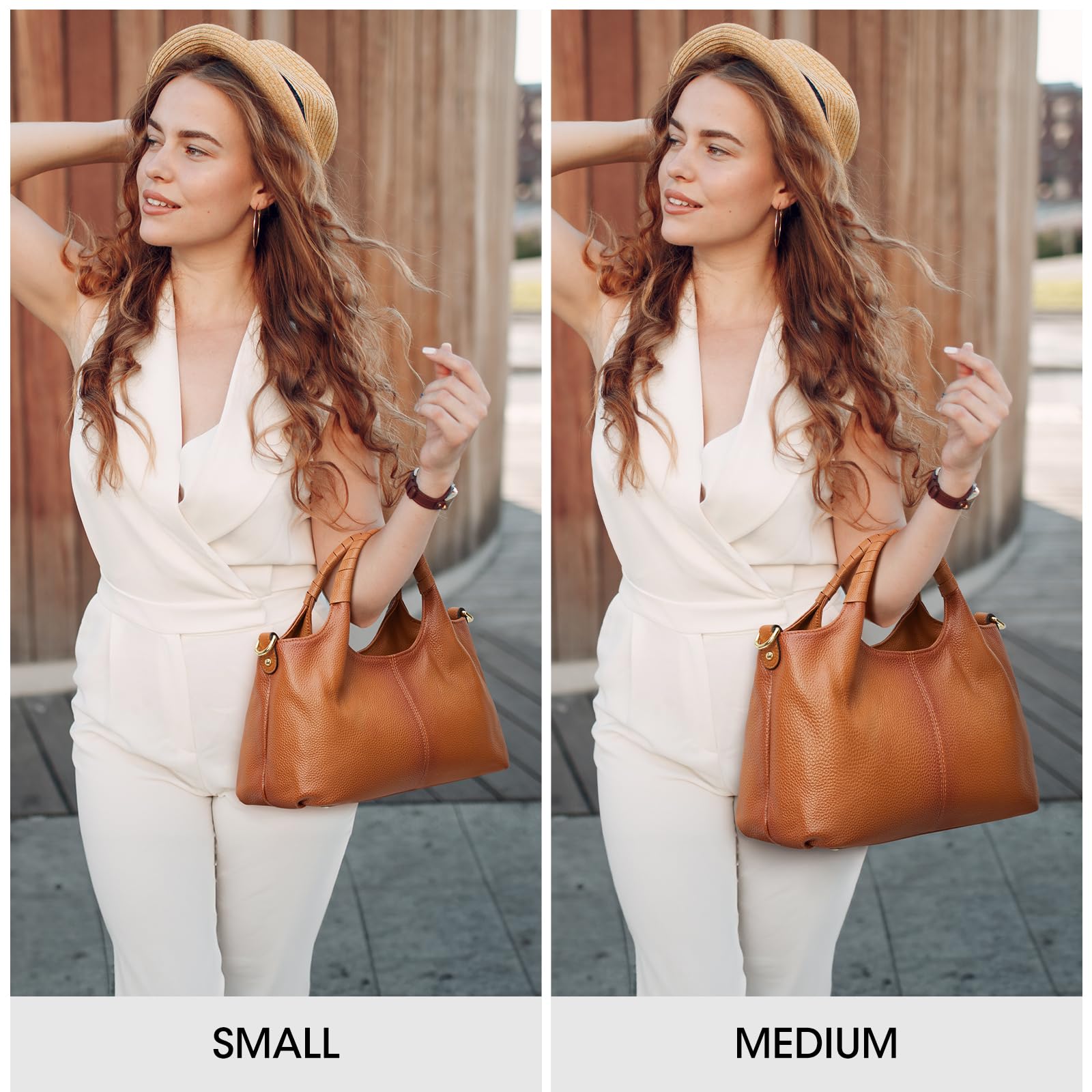 Kattee Leather Purses and Handbags for Women, Small Crossbody Bags Trendy, Soft Shoulder Satchel Bags, Sorrel