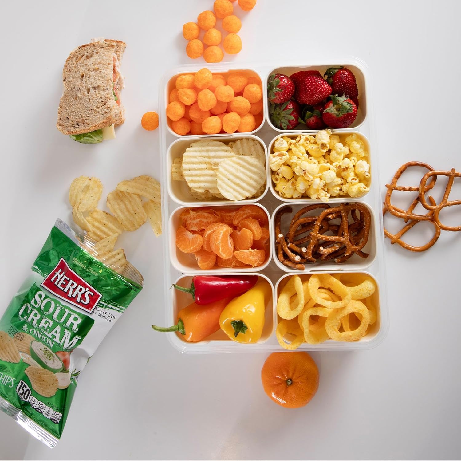 Herr's Sour Cream and Onion Potato Chips, 1 Ounce (Pack of 42 Bags) – Creamy and Tangy Potato Chips with a Savory Kick – Ideal for Lunches and Snack Breaks