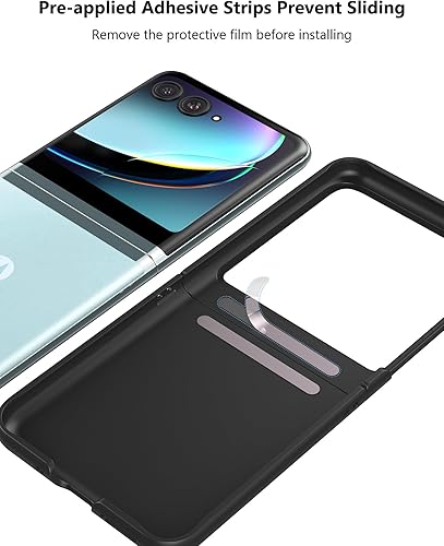 Miniatura 7 de Cresee Funda para Motorola Razr Plus 2023 Con Protector De Pantalla Externa - Funda De Teléfono De PC Dura Delgada Para Moto Razr+2023 - Negro+Vidrio