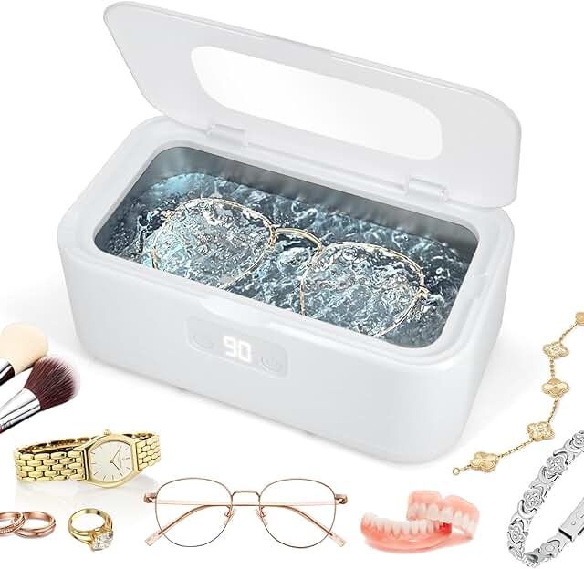 Ultraschallreinigungsgerät 49 kHz – Gründliche & Schnelle Reinigung mit Digitalem Timer, Profi Ultraschallreiniger aus 304 Edelstahl für Schmuck, Brillen, Ringe & Uhren