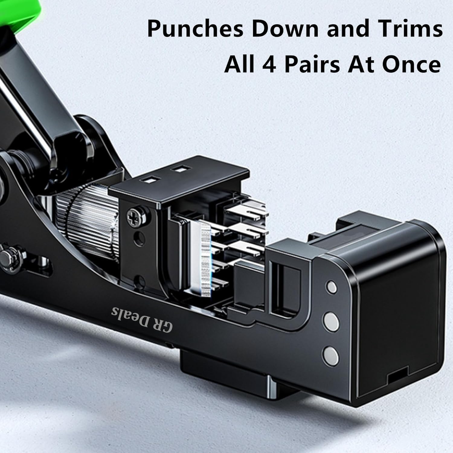 GR Deals 90° Angled Speed Termination Keystone Tool - Time Saver Network Punch Down Tool - To Be Used ONLY with 90° Angled RJ45 Cat5e, Cat6a and Cat6 Keystone Jacks.(GR-760B)(Green) 4