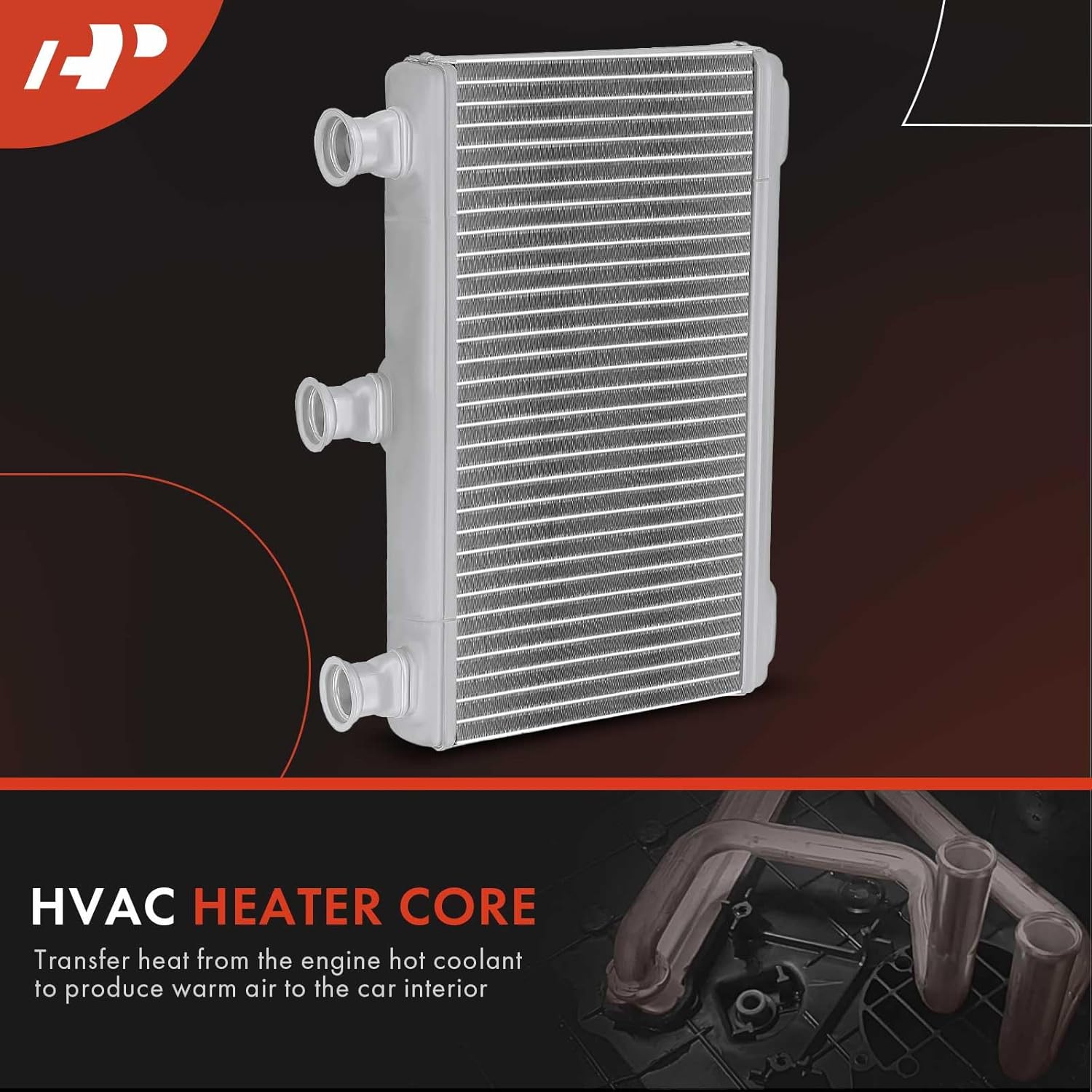 A-Premium HVAC Heater Core Compatible with BMW 525i, 525xi, 528i, 528i xDrive, 528xi, 530i, 530xi, 535i, 535xi, 545i, 550i, 645Ci, 650i, M5, M6, Replace# 64119159033, 64116933921