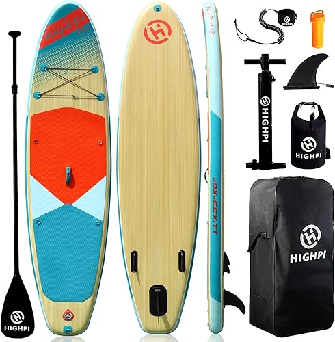 Vista 28 de Highpi Inflatable Stand Up Paddle Board for Youth and Adults – Wide Sup with Premium Accessories, Blow Up Paddleboard for Surfing, Fishing, Yoga &