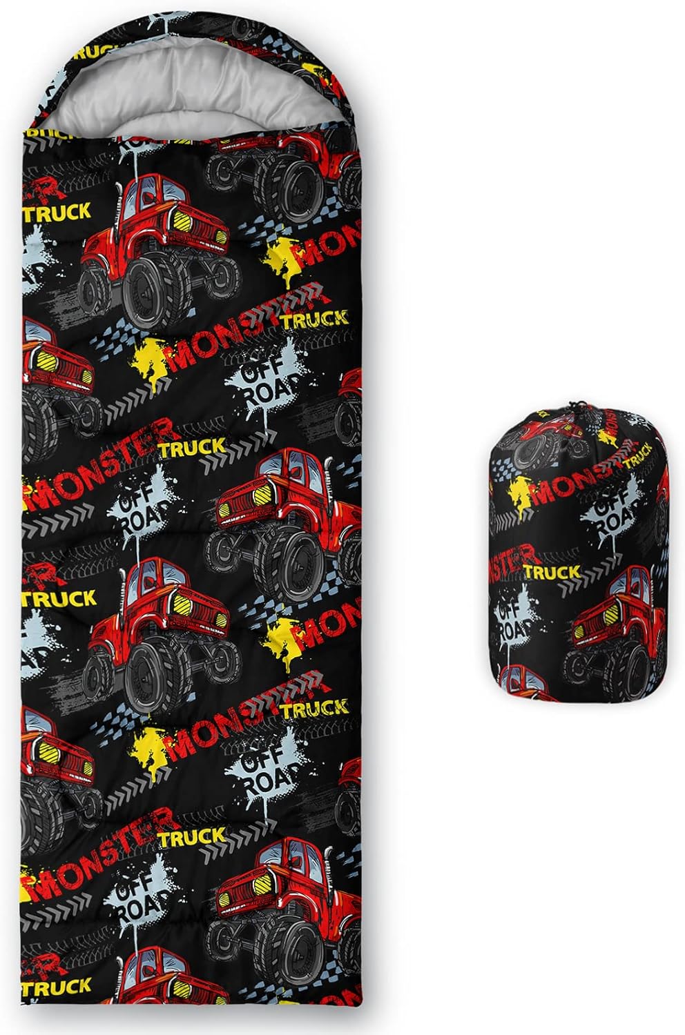 Camping Sleeping Bags,3 Season Warm & Cool Weather,Lightweight,Waterproof Sleeping Bags for Adults & Kids,Traveling,and Outdoors,Camping Gear Equipment Red Truck 4 Standard