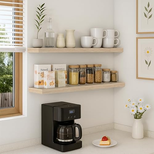 Miniatura 7 de Estantes flotantes para pared, estantes de baño sobre el inodoro, estantes de pared y estante para libros para habitación, estante colgante,