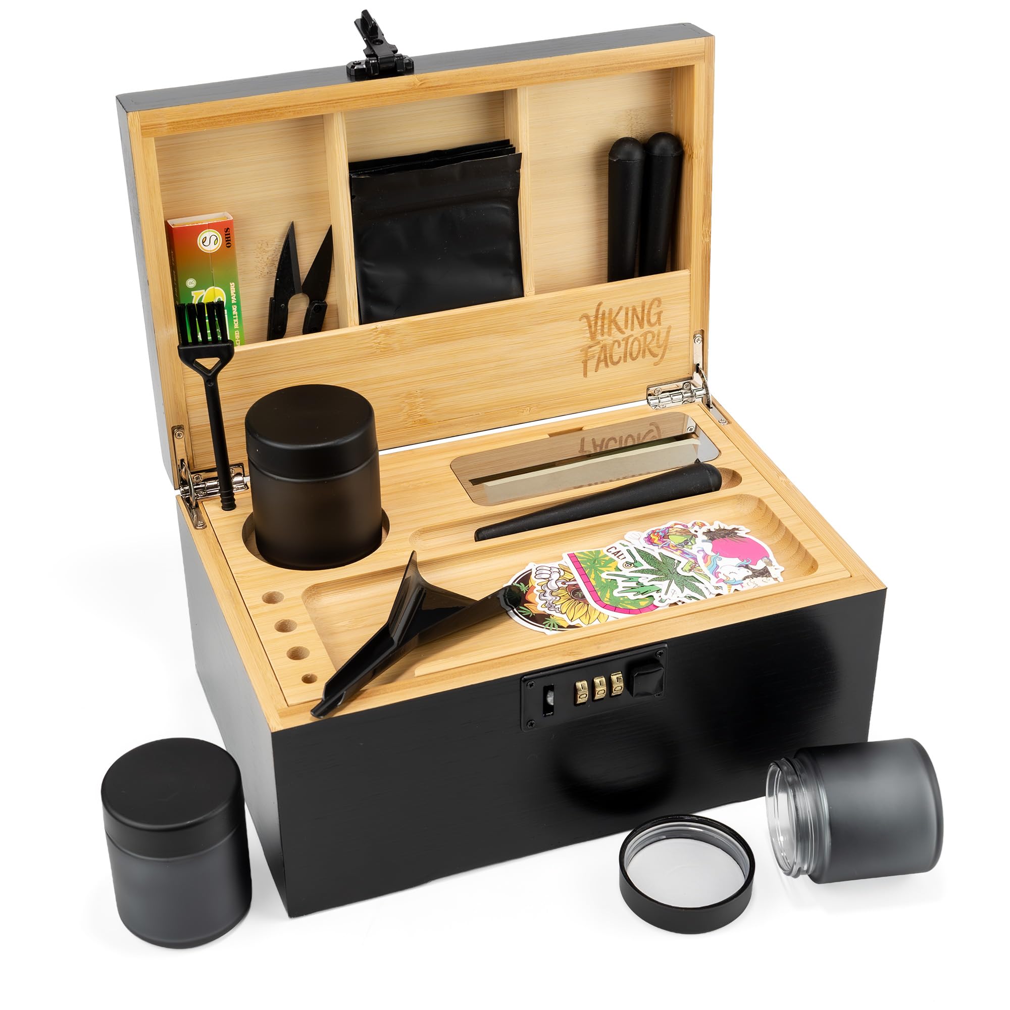 Amazon.com - Viking Factory Large Lockable Bamboo Storage Box with