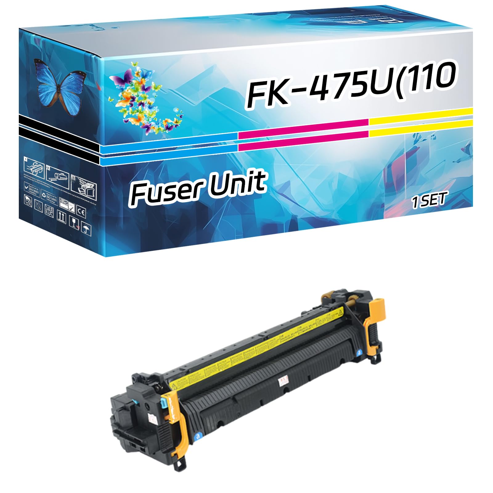 TONERC FK-475U(110V) Fuser Unit Compatible for Kyocera FS-6525MFP FS-6530MFP TASKalfa 255 TASKalfa 305 Printers, High Yield 400000 Pages, with Chip High-Definition Printing (1 Set)