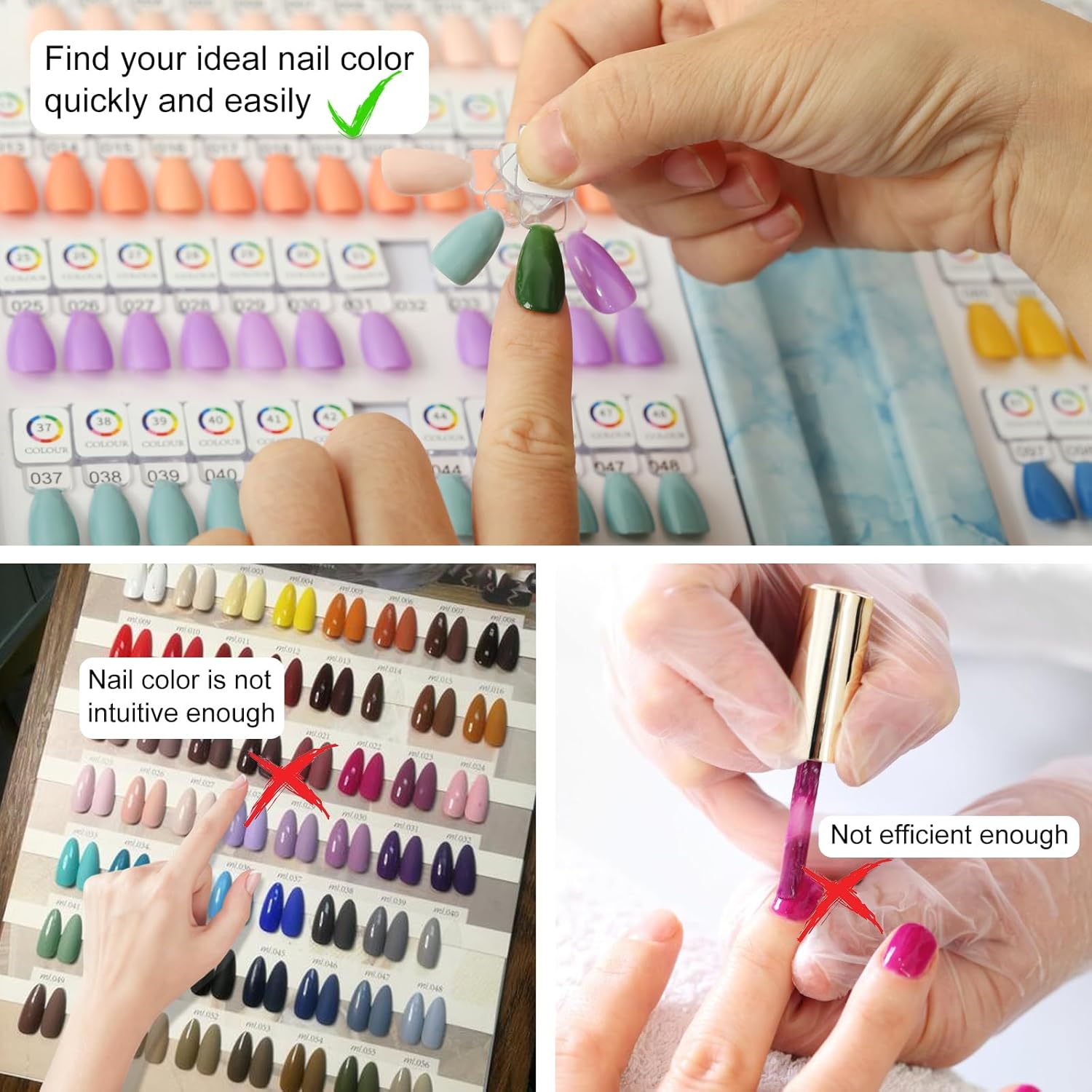 Magnetic Nail Swatch Book,120 Nail Color Display Book with 120 Magnetic Tips,Professional Nail Salon Color Display Book for Easy Preview & Storage