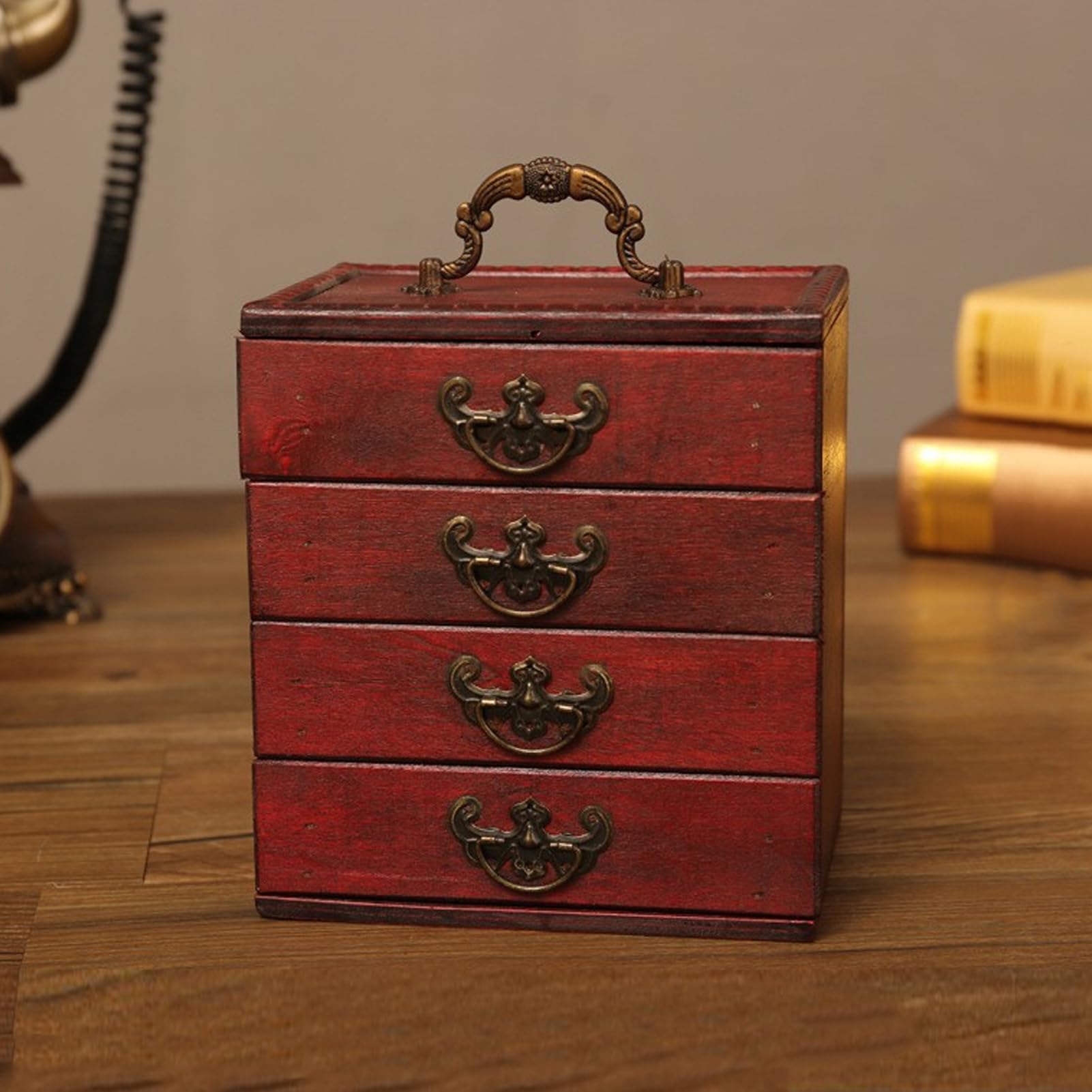 Amazon｜FLEXMAN 木製ジュエリーボックス、5.9x4.3x6.5インチ中国