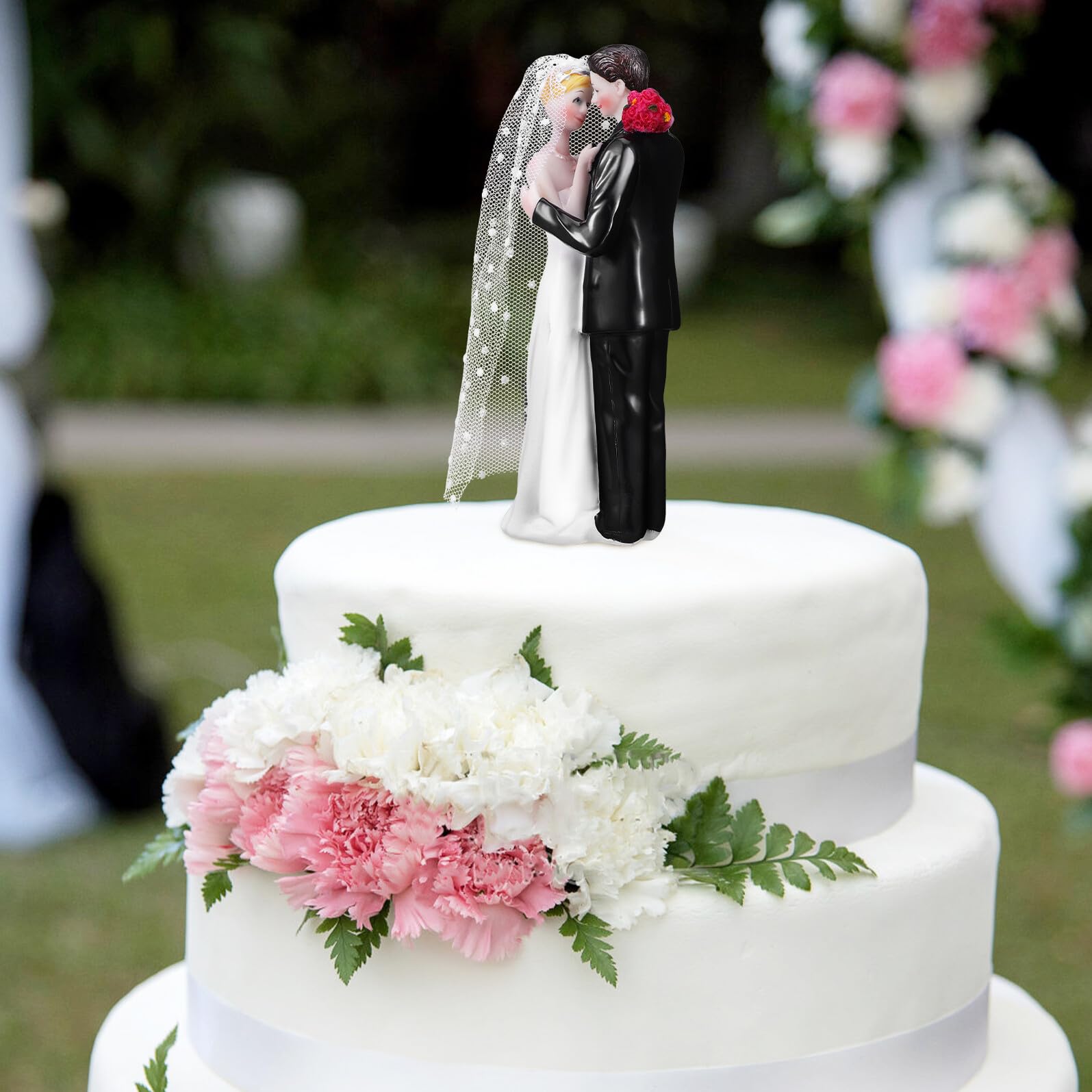 Cake Topper Matrimonio in Resina Elegante Decorazione per Torta Sposi Non Facile da Sbiadire Sicuro da Usare per Festa di Nozze