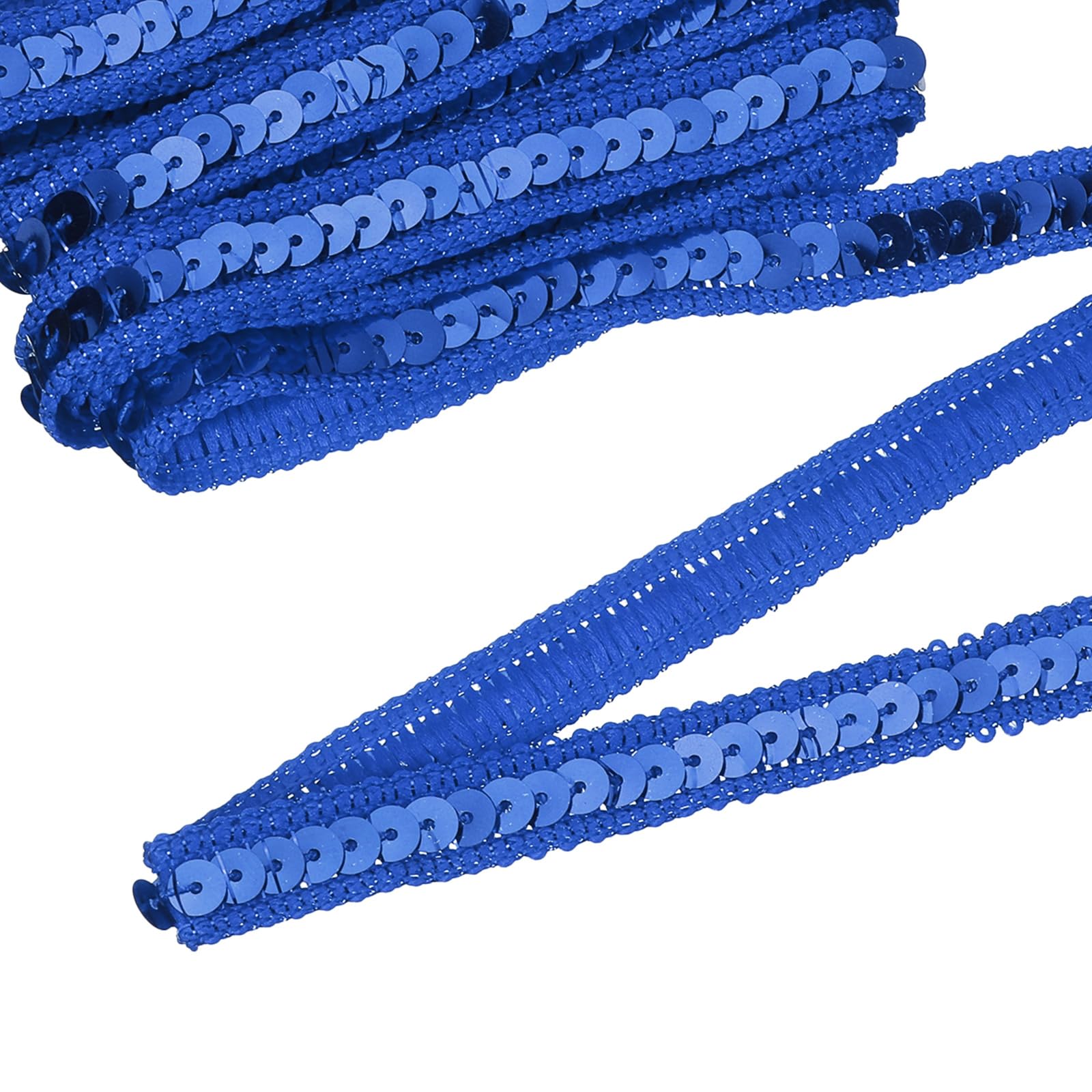 sourcing map 16 Yard Sequins Trim Ribbon 0.5 Inch Sequin Gimp Braid Trim Spangle Flat Sequins Paillette Fabric Flat Trims Strips for Crafts Sewing Clothes Home Party Decoration, Dark Blue
