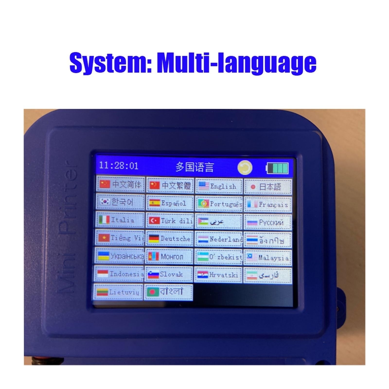 Impresora de Mano, Mini Impresora Manual, de inyección Tinta portátil, for Cajas Lata, Bolsas plástico, impresión códigos Lote(Printer)