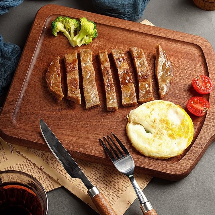 Bandejas Servir Comida Bandeja de Carne Madera Maciza, Bandeja Comida ébano, for Pizza, vajilla Mesa Cama