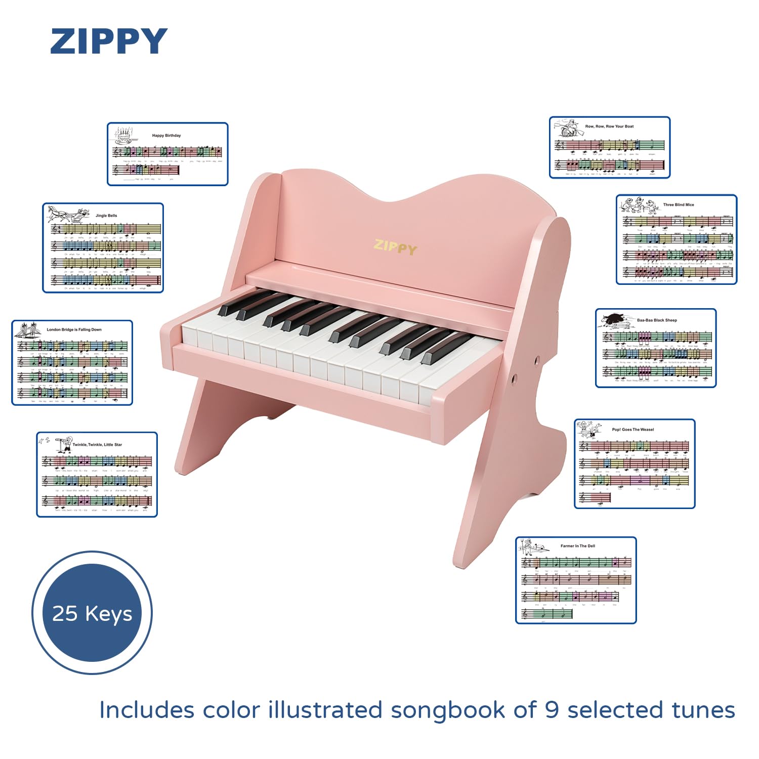 Zippy English for Kids セット Amazon.com: ZIPPY Kids Piano Keyboard, 25 Keys Digital Piano for