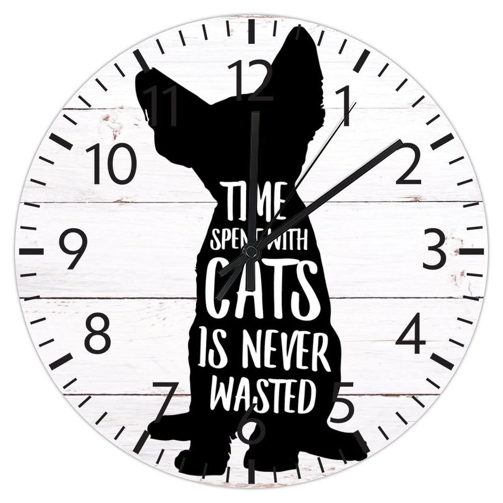 Horloge murale chat avec citation inspirante pour passionné de chat