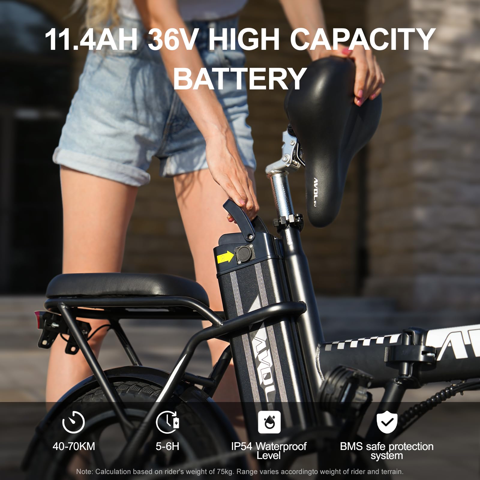 Bici Elettrica Pieghevole 16" per Adulti, Batteria Rimovibile 36V 12.8Ah, Bici Elettrica Uomo Donna per Città e Pendolari, Fino a 25 km/h, Freni a Disco, Display LCD, E Bike Urbana Nera