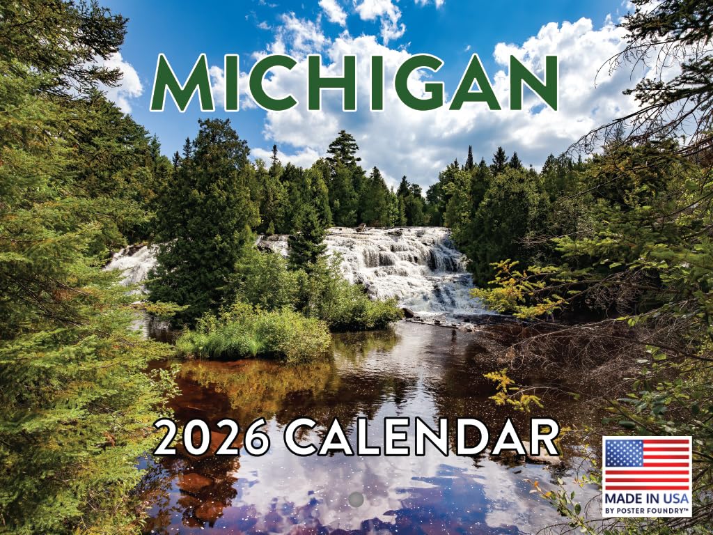 Michigan Calendar 2026 Monthly Wall Calender 12 Month | American Made In The USA — image 1
