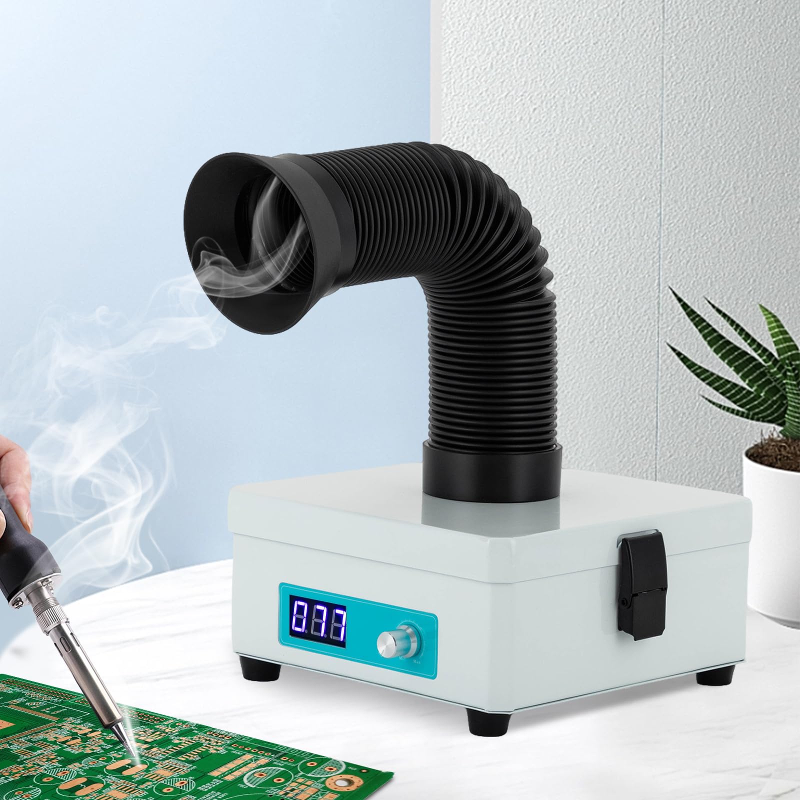 Extractor de humo, aspiración láser, absorbedor de humo de soldadura, miniatura para filtración y limpieza, filtro de 3 días H-E-P-A y carbono