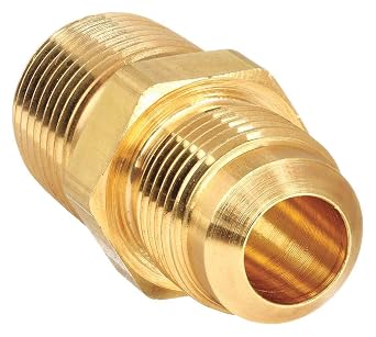Eaton Aeroquip 2000-4-5B Brass Flared Tube Fitting, Adapter, 5/16" Male SAE 45 Degree x 1/4" Male Pipe Thread