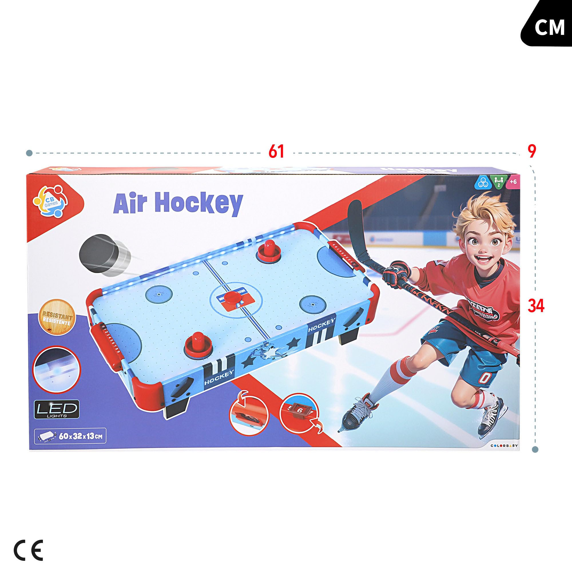 COLORBABY - Table Air Hockey pour Enfants, Couleur 60 x 32 x 13 cm (85439)