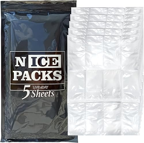 Nice Packs - Bolsas de hielo seco reutilizables para refrigeradores, loncheras, envío de alimentos congelados, flexibles y de larga duración (5