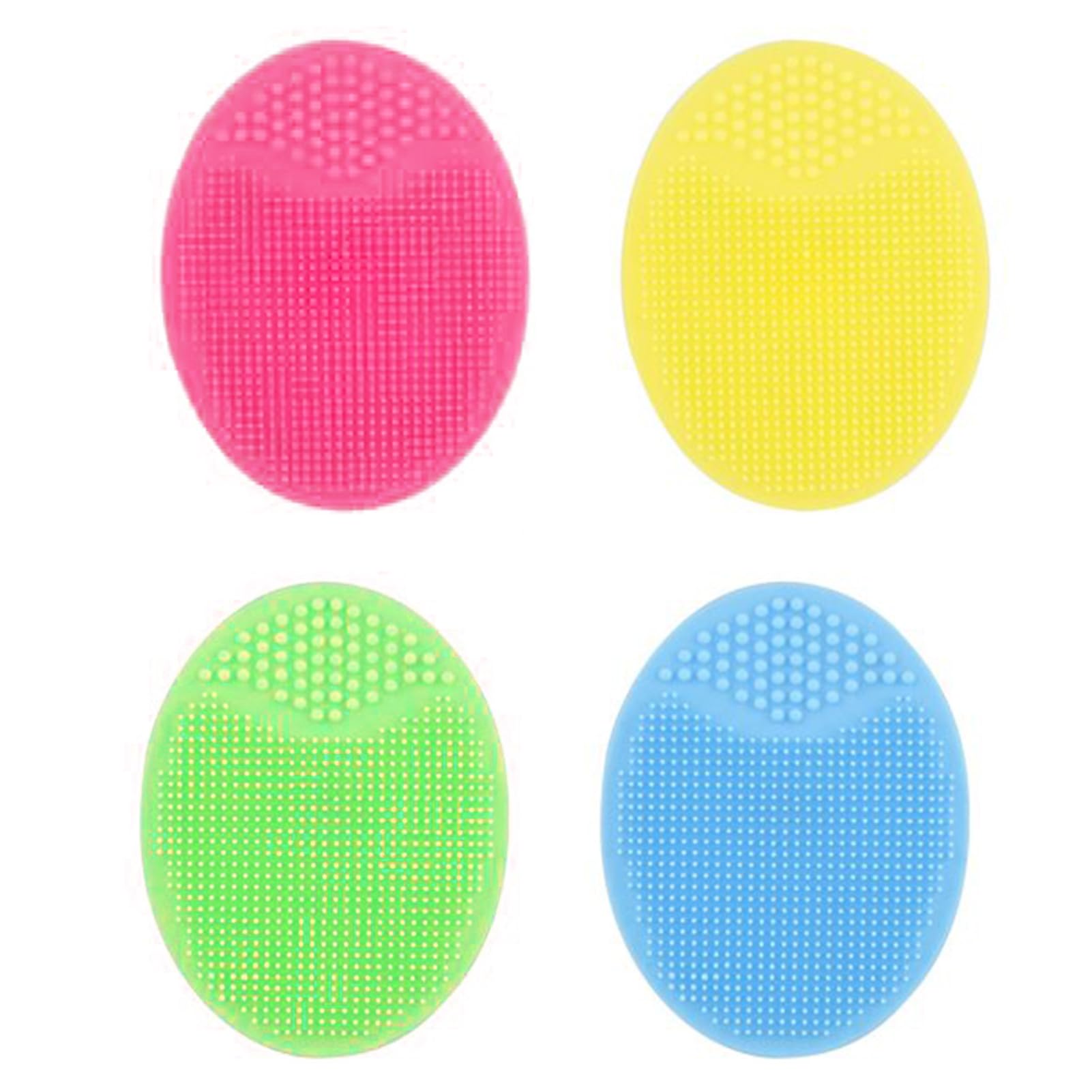 Xiaokeis Silicone Face Scrubber, Super Soft Facial Cleansing Brush, Manual Face Scrubber Exfoliator, Suction Cup Design, Easy to Use, Silicone Body Scrubber Face Scrubber for Men Women(Pack of 4)