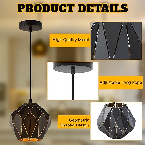 Miniatura 3 de Riakrum Juego de 2 luces colgantes para isla de cocina, altura ajustable, industrial vintage, lámpara colgante de techo retro para cocina, isla,