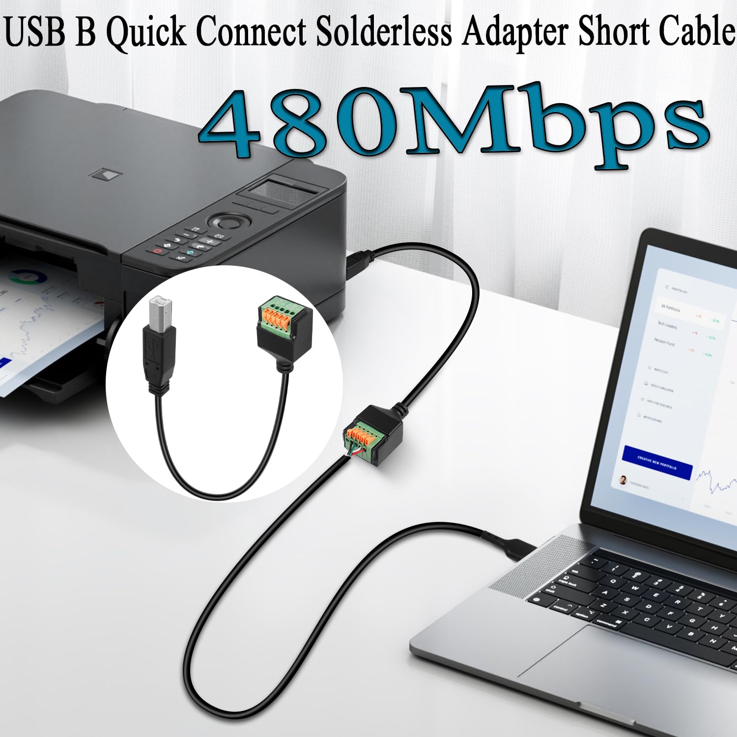 QIANRENON Adattatore Micro USB Quick Connect senza saldatura, connettore micro USB a molla, connettore micro USB maschio a terminale a crimpare a 5 pin, estensore di ricarica dati senza saldatura, per
