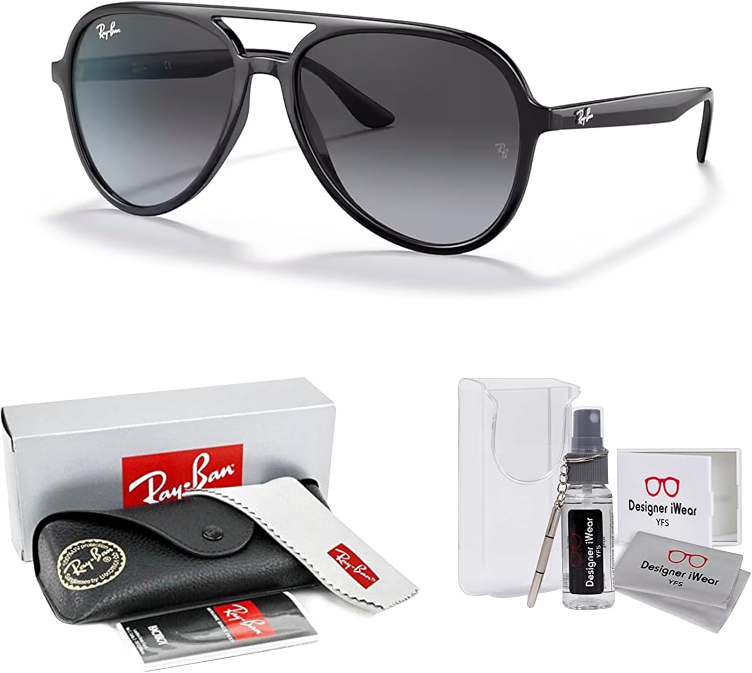 Ray-Ban RB4376 Aviator Sunglasses for Men for Women +BUNDLE with ACCESSORY EYEWEAR KIT - Image 2