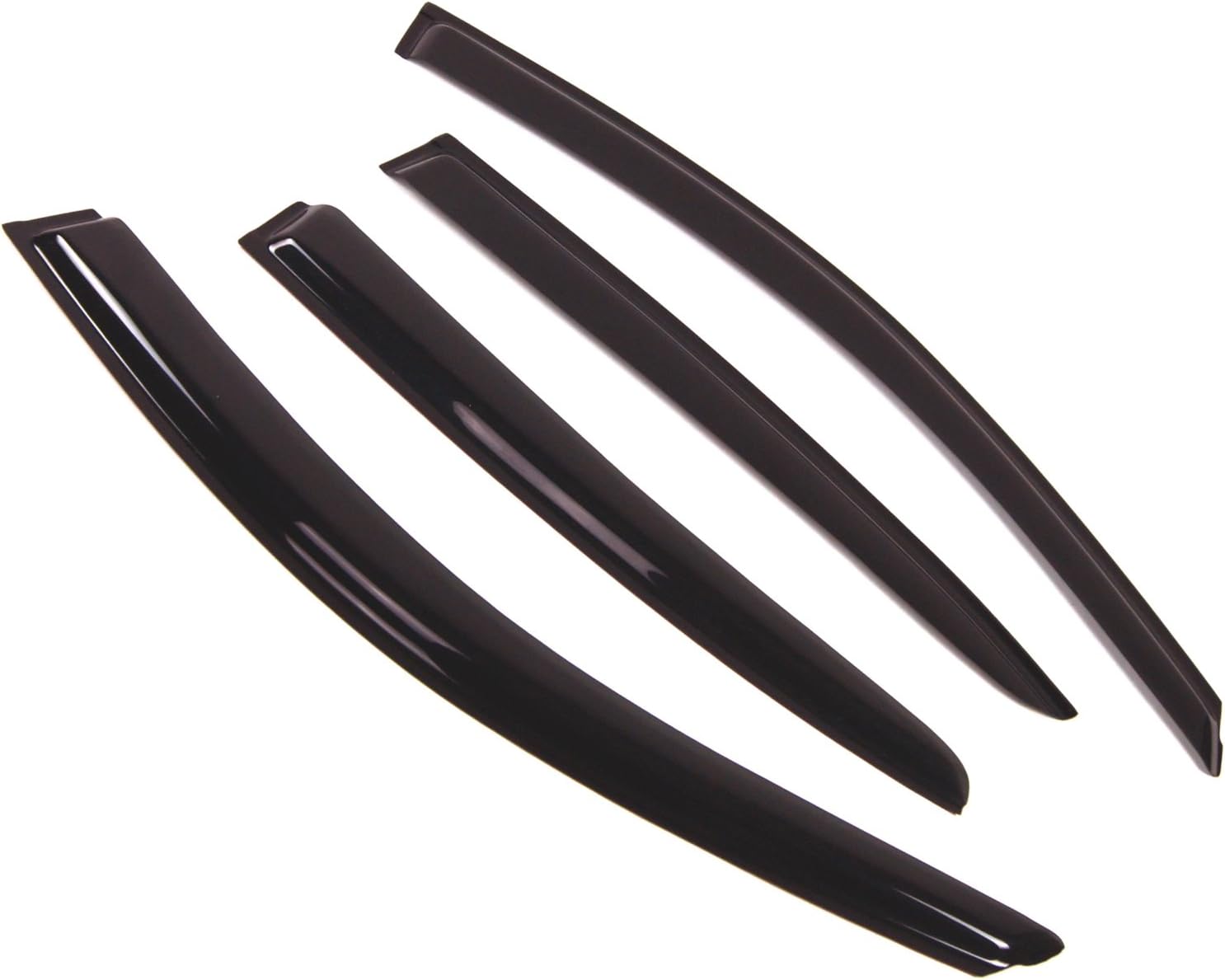 TuningPros Outside Mount Window Vent Visors Rain Guards Compatible with Honda Accord Sedan 2008-2012 | Side Window Wind Deflectors Rain Shields | Smoke Tinted, 4 Pcs Set, DGWV-211