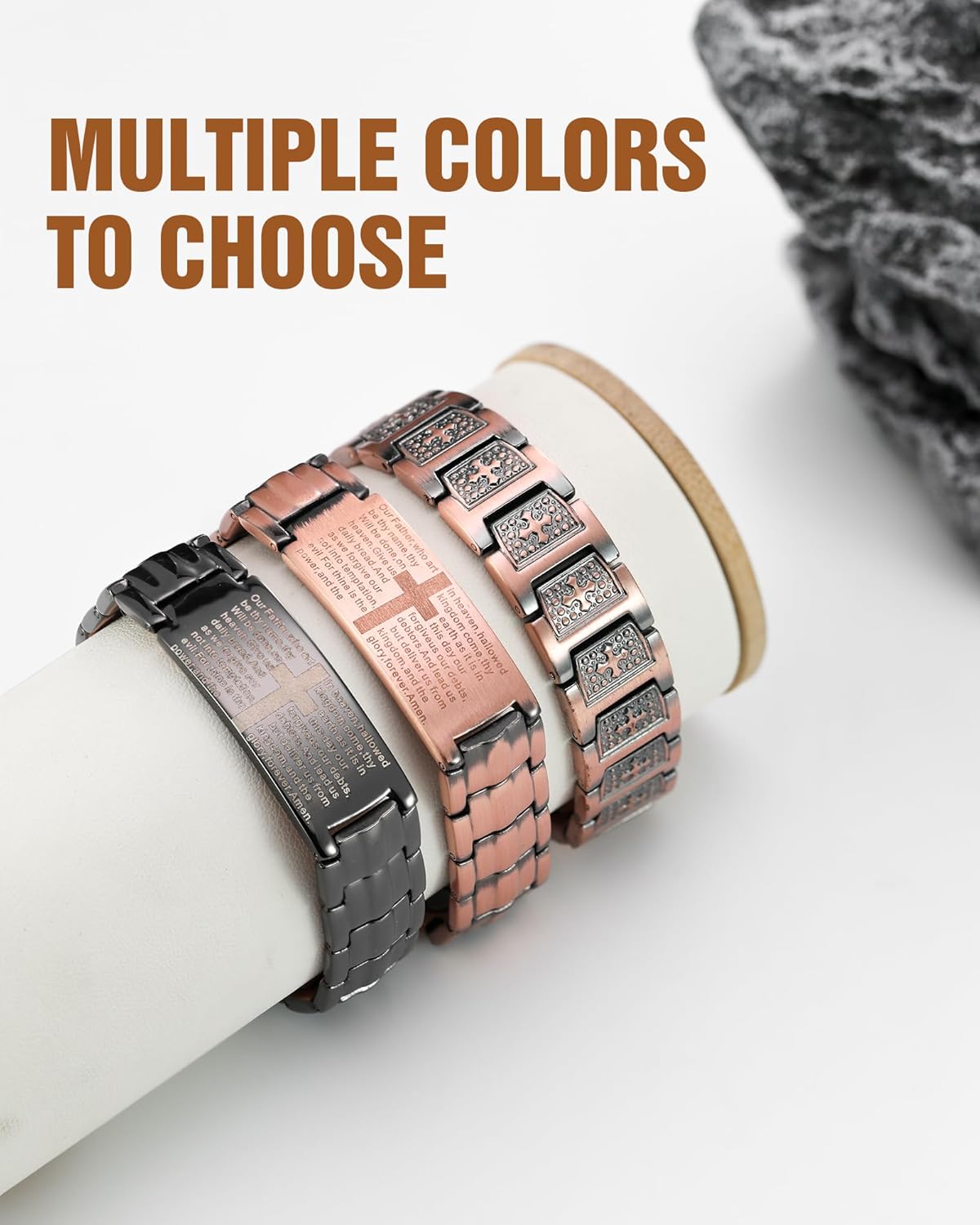 Jecanori Copper Cross Bracelet for Men, 2X Strength Magnetic Bracelets for Men, Adjustable Copper Jewelry with Sizing Tool - Image 6