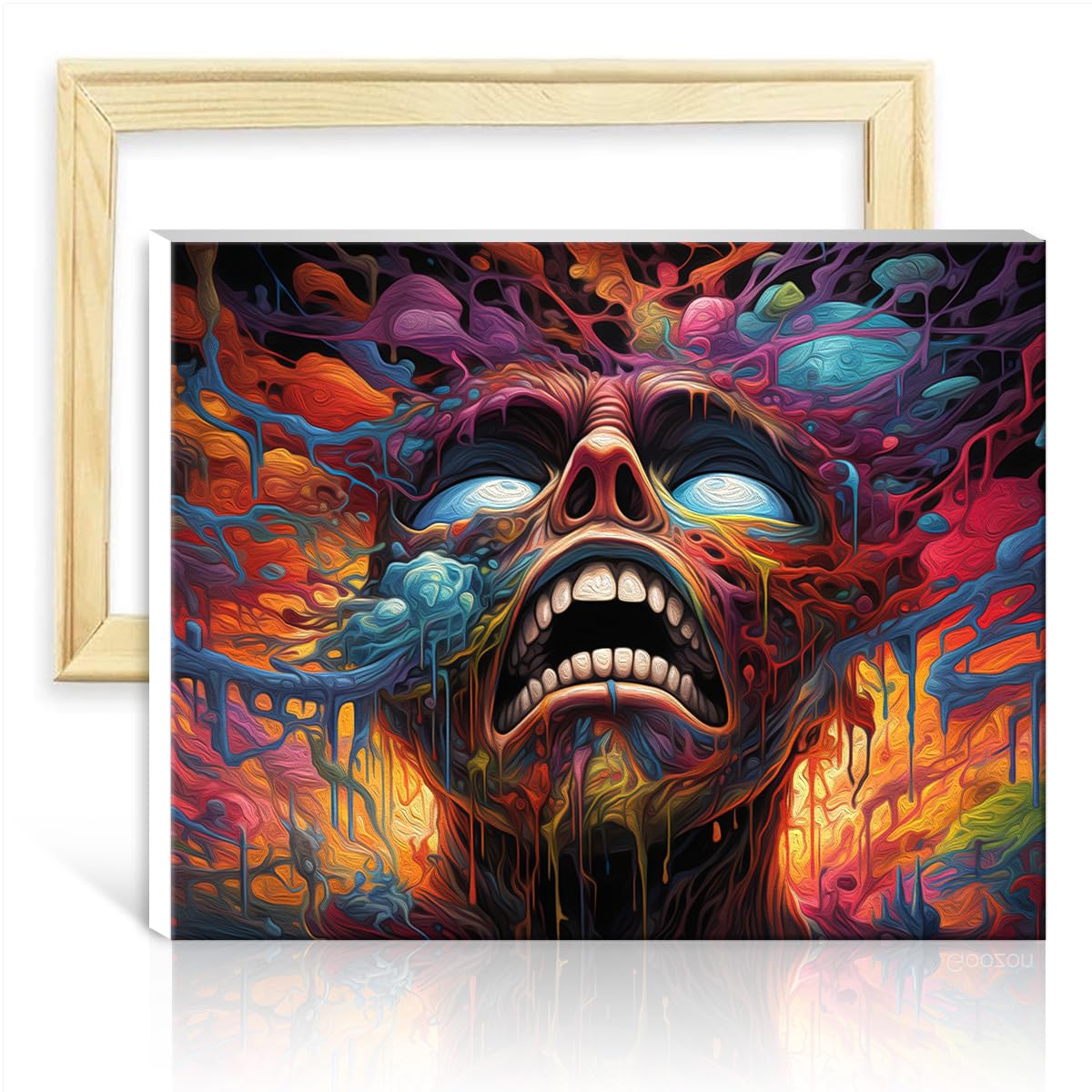 TANGFEIY Paint Kits Canvas Humans invadeddemons DIY Oil Painting Paint by Number Kit Adults with Brushes and Acrylic Pigment Arts Crafts Project No Frame(30x40cm) โ image 1