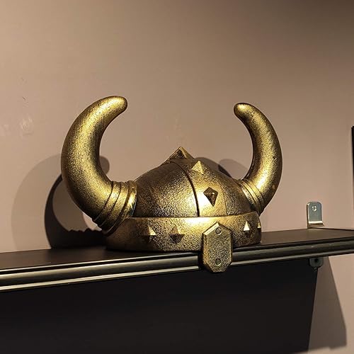 Miniatura 3 de LOOYAR Casco vikingo medieval de la edad vikinga, con cuernos de la Edad Media, casco vikingo berserker soldado guerrero, sombrero de disfraz de