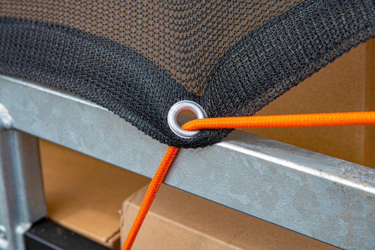 Black+Decker Siatka na przyczepę – 2 x 3 m – rozciągliwa gumka 8 mm – z torbą do przechowywania – czarna