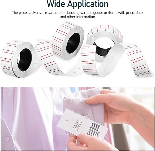 Miniatura 6 de Ciieeo 1 rollo 6000 etiquetas de precio blanco precio máquina etiquetas adhesivas para etiquetas, etiquetas adhesivas para precios y fechas,