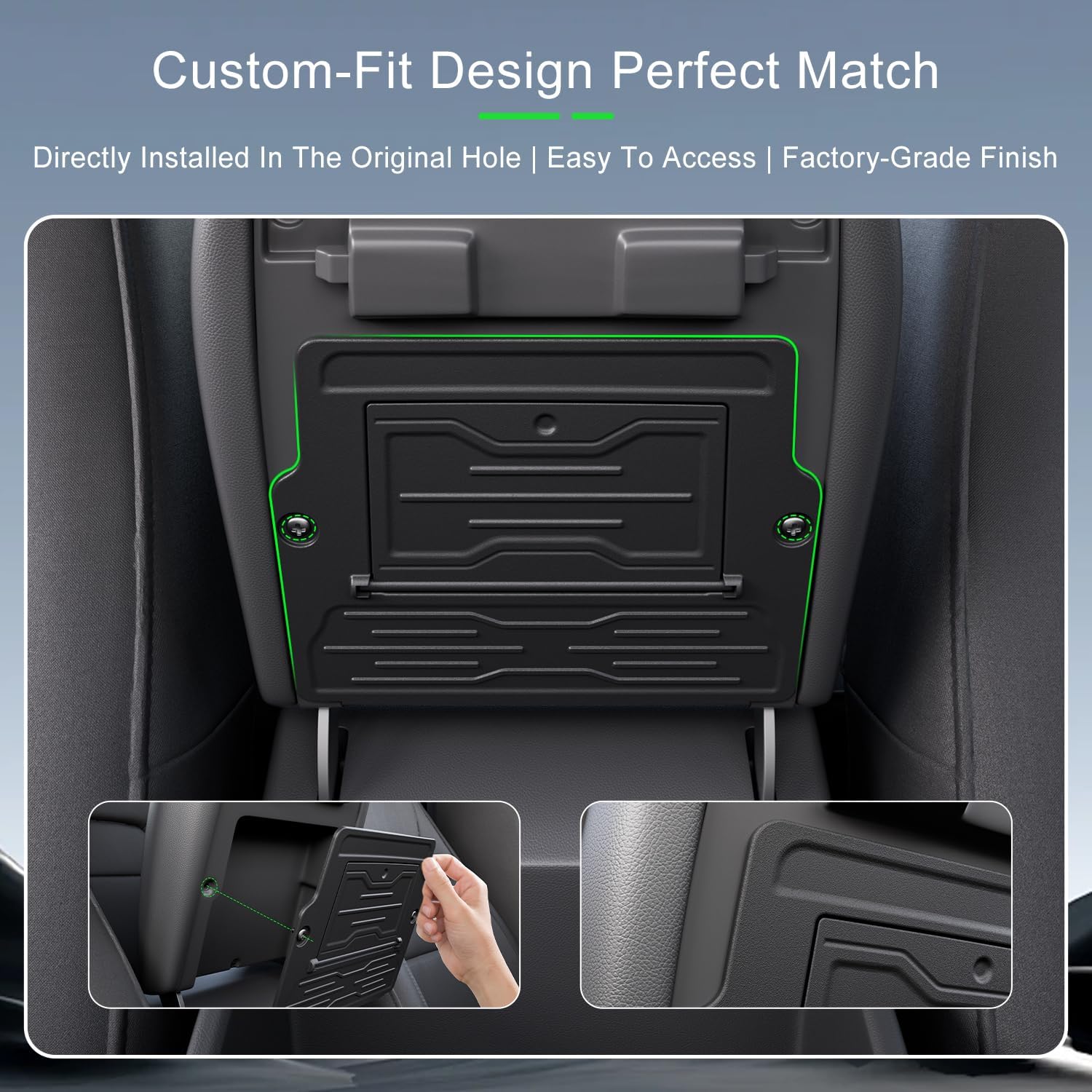 xipoqix One-Touch Hidden Storage Box Compatible with 2023-2026 Chevy Colorado Armrest Secret Compartment Center Console Organizer Replacement for 2023-2026 Chevy Colorado Accessories