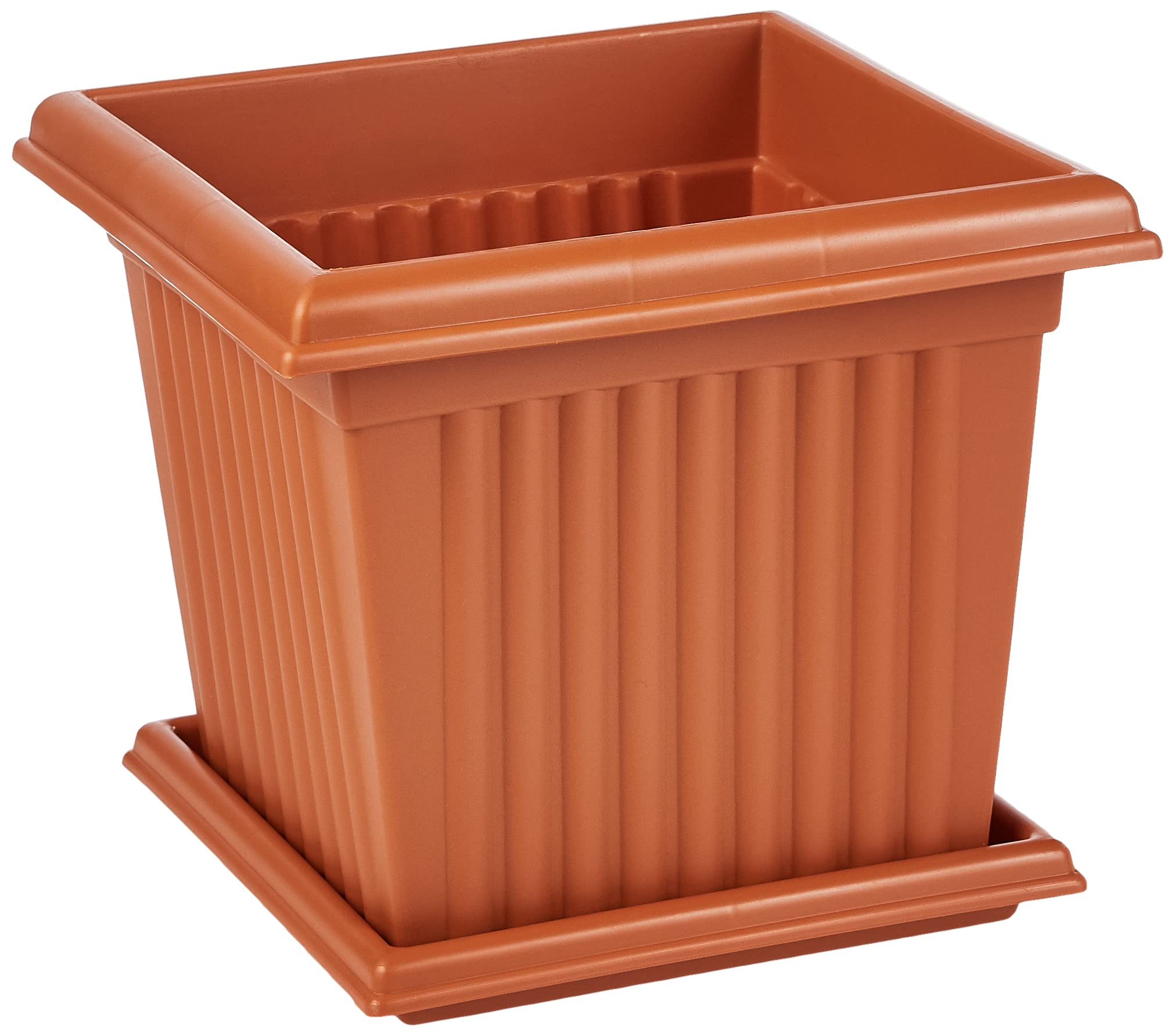 Cosmoplast Cedargrain Square Planter with Tray