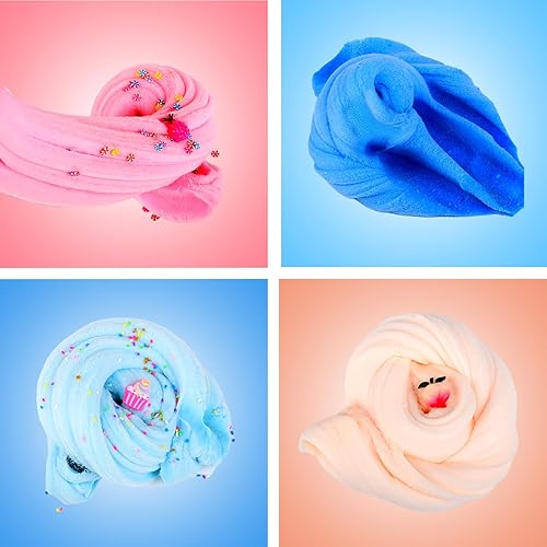 Miniatura 2 de DAHIOQHAJ Paquete de 12 limos de nube, suave y no pegajoso, con 12 colores y bonitos dijes, juguete para aliviar el estrés para niñas y niños,