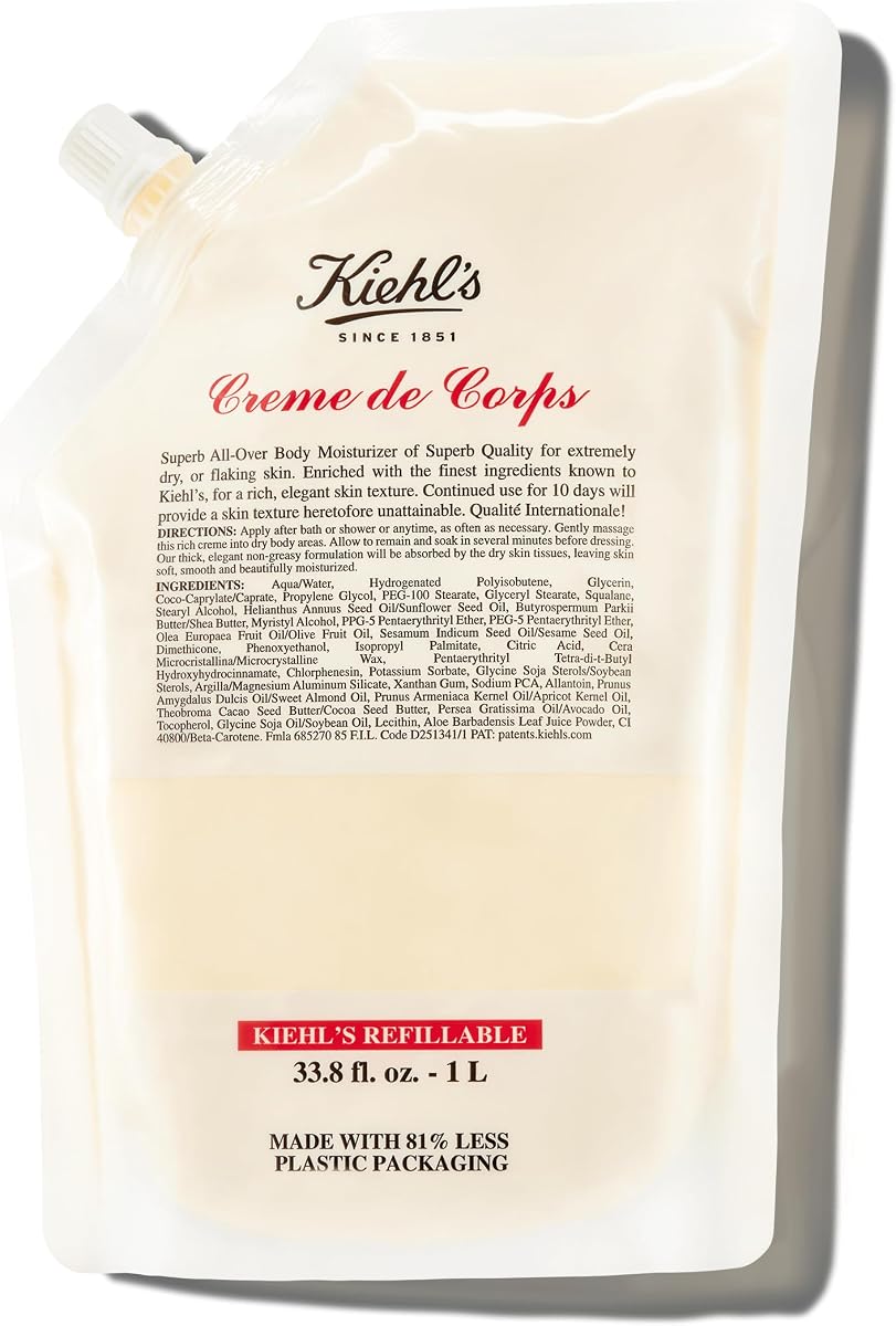 Kiehl's - Creme de Corps Body Lotion, with Cocoa Butter, Fast Hydration | Body Lotion for Soft and Smooth Skin - Suitable for All Skin Types - Synthetic Fragrance-Free