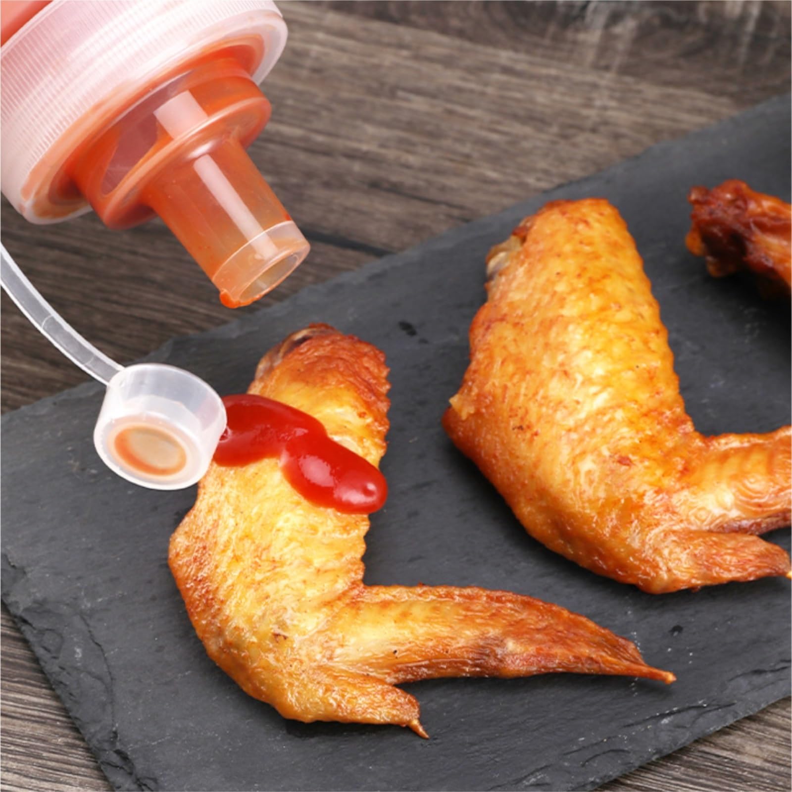 Quetschflasche Squeeze Flasche Große, Quadratische Quetschflasche, Weithals-Quetschflasche, Gewürzsauce, Quetschflasche, 5-teiliges Set Saucenflasche(800ml)