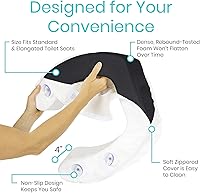 Vista 4 de Vive Elevador de asiento de inodoro para personas mayores - Ajuste universal - Cojín de asiento de inodoro elevado con espuma de alta densidad