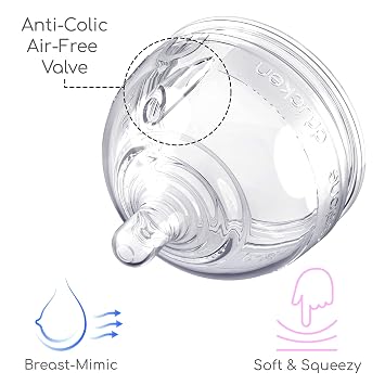 Breast-Mimic Anti-Colic & Air-Free Vent Extra Nipple Set- Fast Flow (4-9 Months / 3 Holes) / 3-Pack