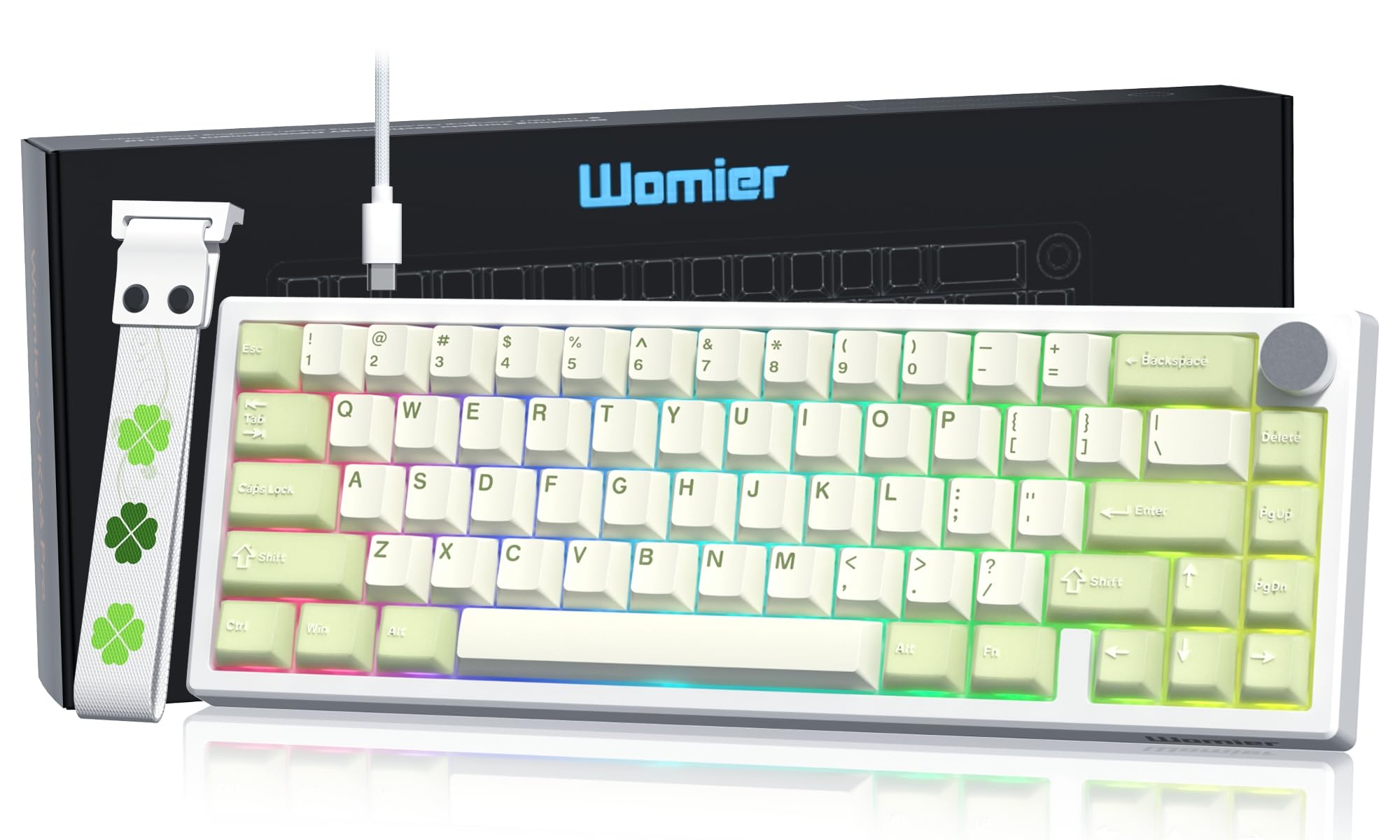 Amazon | Womier 60% ゲーミングメカニカルキーボード グリーン QMK
