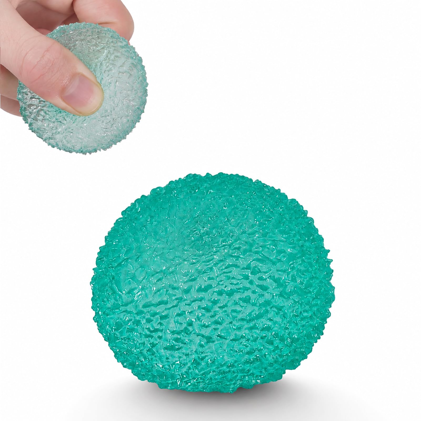 Textured Stress Ball 4cm,Soft Sensory Squeeze Ball,High Density Squishy Fidget Toy for Anxiety Relief,Durable Hand Grip Toy for Adults,Desk Stress Relief Ball (Green)