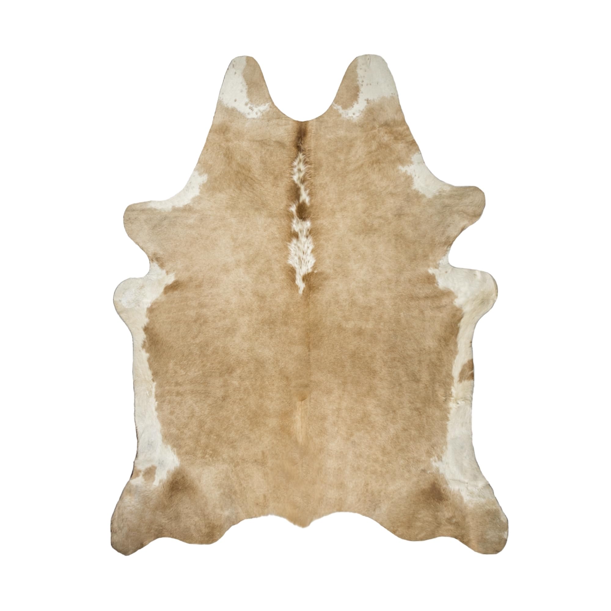 Natural Kobe Cowhide Area Rug Tan and White 5 ft x 7 ft