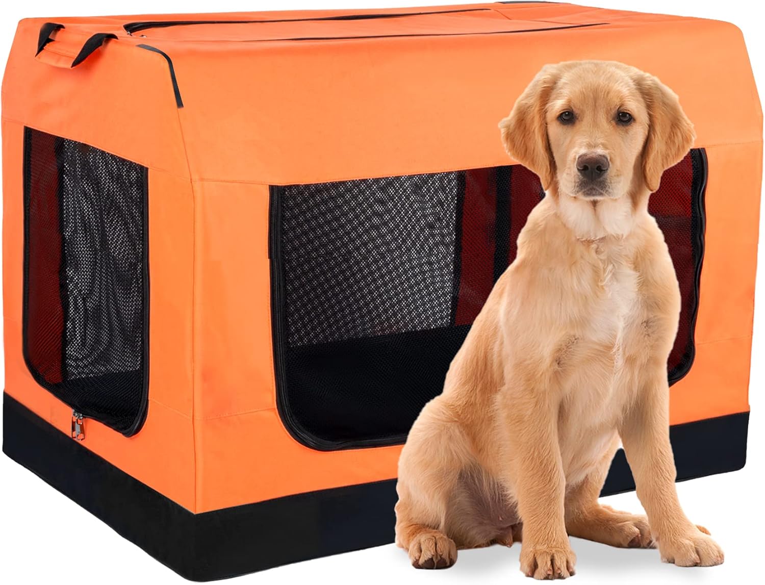 Collapsible Dog Crate 36IN, Quick Folding Soft Side Dog