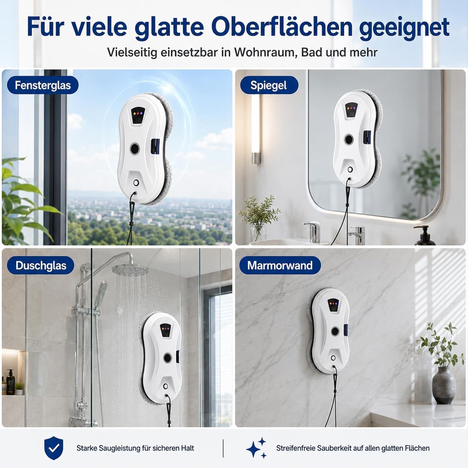 Osmo RoboClean Fensterputzroboter - Sprühfunktion & Kantenerkennung