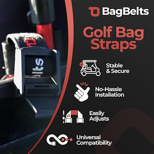 Miniatura 2 de Correas para carrito de bolsa de golf, accesorio para cinturón de carrito de golf, sostiene la bolsa al carrito para un fácil acceso a los palos,