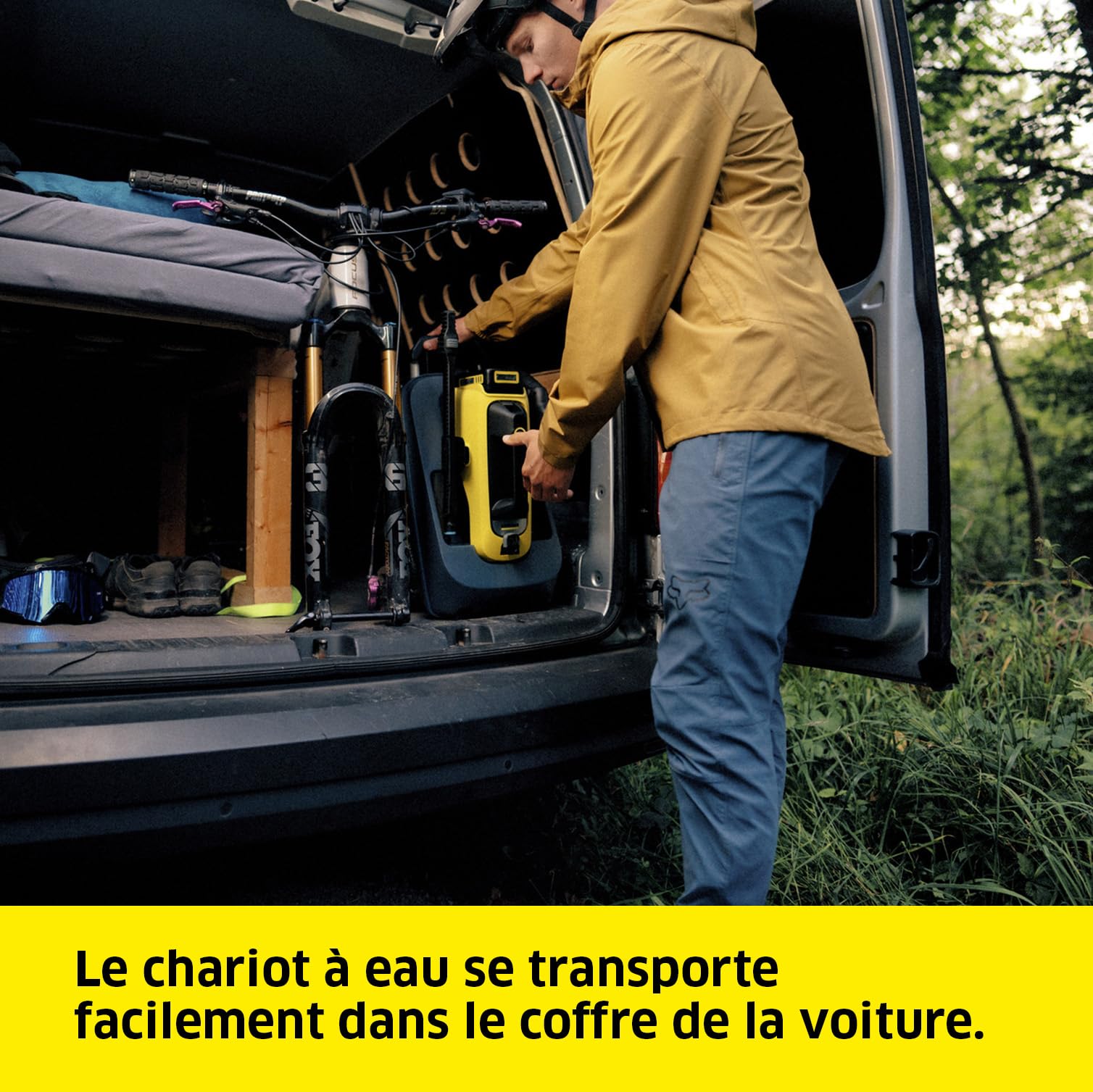 Kärcher Chariot à Eau WT 12 l, Avec Grandes Roues et Poignée Télescopique, Étanche, Accessoire d'Origine pour le Nettoyeur Sans Fil Moyenne Pression OC 6-18 de Kärcher